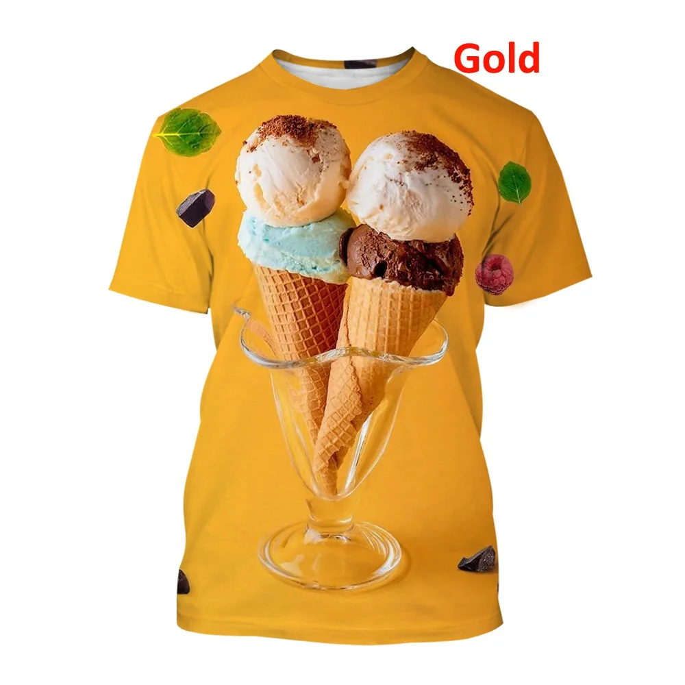 

Girl T-Shirt Cute Ice Cream Kids Girls Clothes Baby Short Sleeves Kids T-Shirt Crew Neck Tops Fashion Boy Clothes Children Top