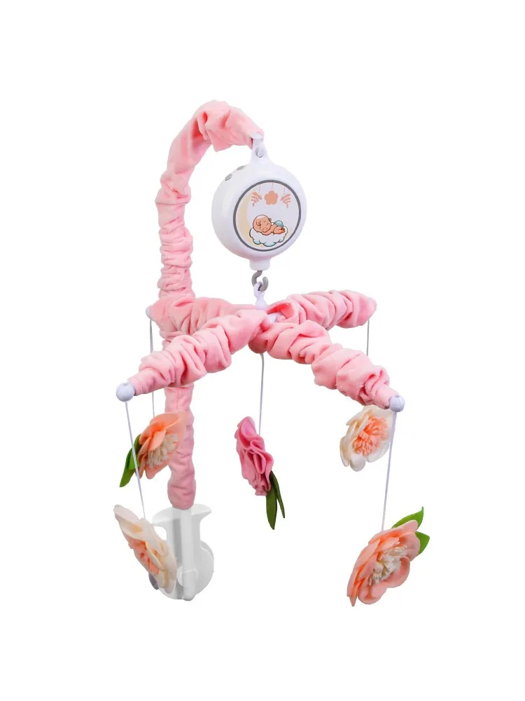 Baby Music Crib Bell Children's Room Rattles with 12 Melodies 5 Flower Shaped Rattles 3 Modes Volume Adjustment