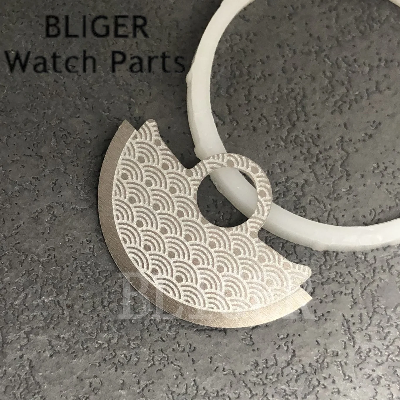 BLIGER Silver Turquoise Wavy Texture Rotor Automatic Hammer Metal Patch Fit NH35/36 4R35/36 7S Movement Watch Repair Guard Parts
