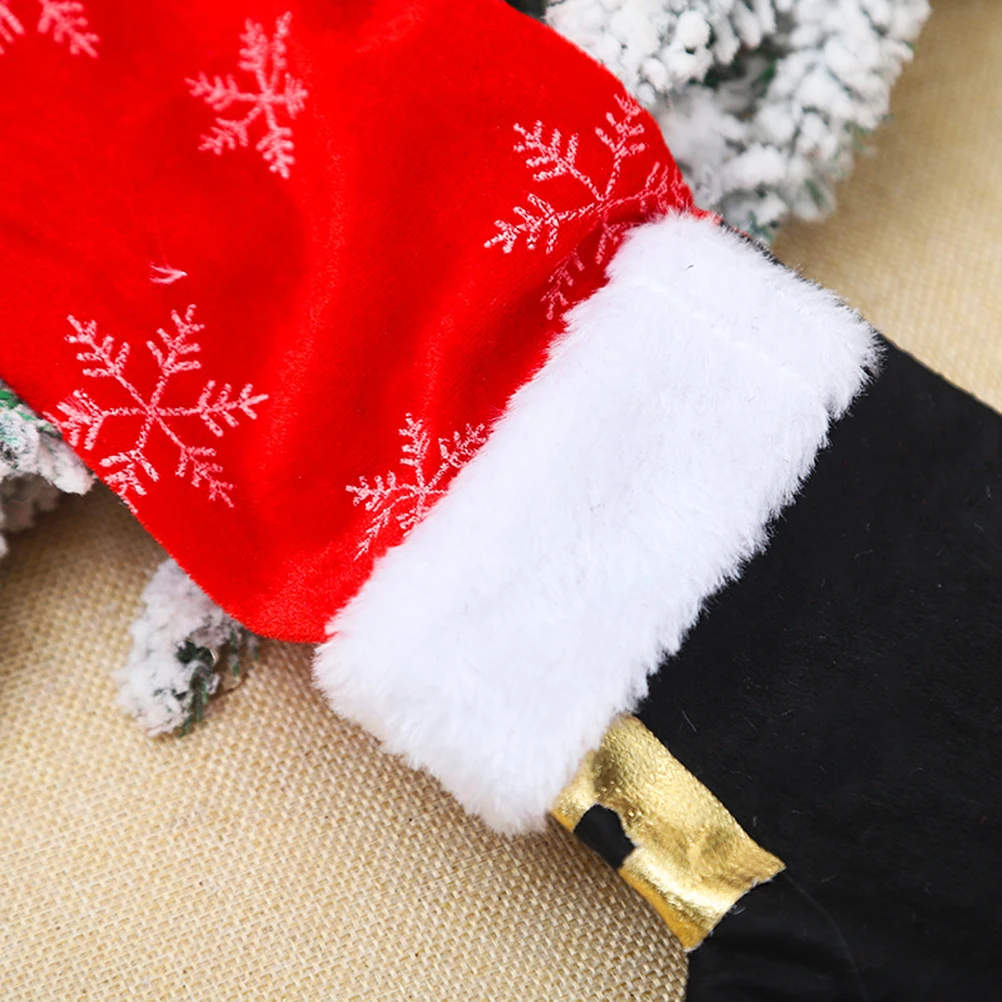 

4pcs Legs Covers Soft Anti Slip Christmas Decor Chair Feet Protectors Feet Protectors Furniture Cloth Red