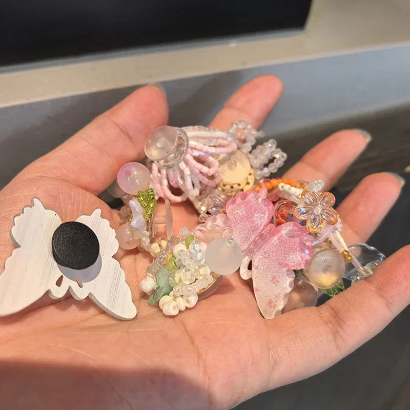 Dopamina pérola borboleta frisado geléia sapatos sandálias acessório diy sapato decorativo flor chinelos sapato fivela acessórios