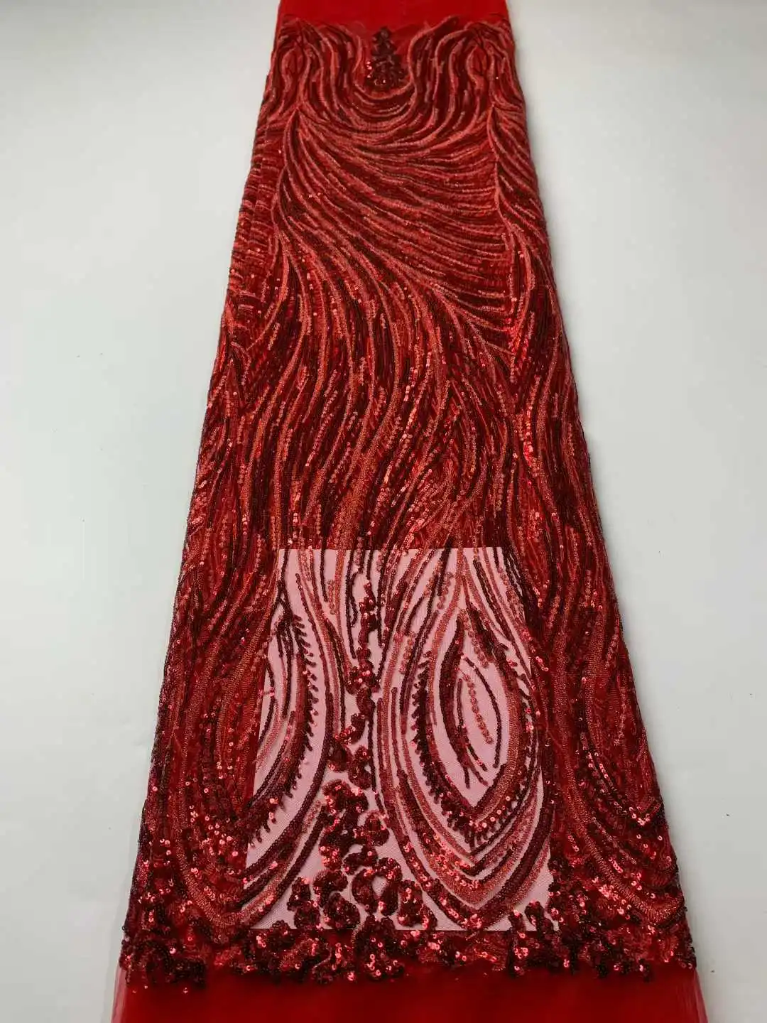 Tessuto di pizzo africano di lusso a rete 2025 di alta qualità con ricamo di paillettes Tessuto di tulle francese per abiti da sposa nigeriani da donna