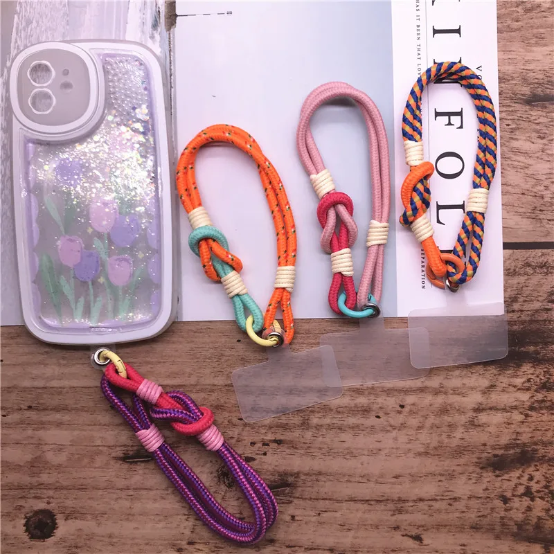 Wrist Strap Hand Lanyard Mobile Phone Cord Keychain Cell Phone Luxury Hanging Rope Short Braid