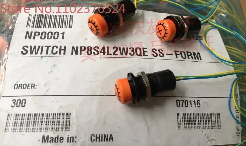 

NP8S4L2W3QE button switch waterproof reset opening 12MM with 3-wire length 27MM