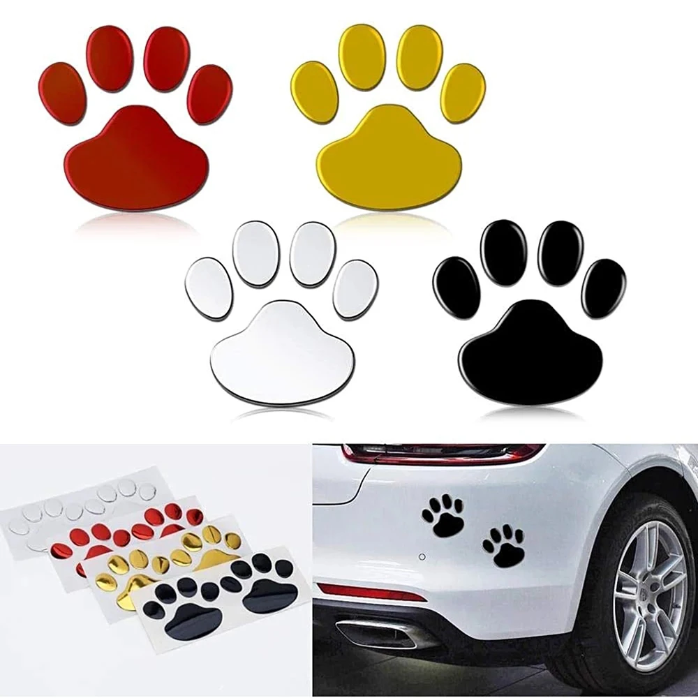 

Cute Paw Door Mirror Bumper Cat Dog Footprint Autos Window Decal Footprint Sticker Car Stickers Windshield Decals