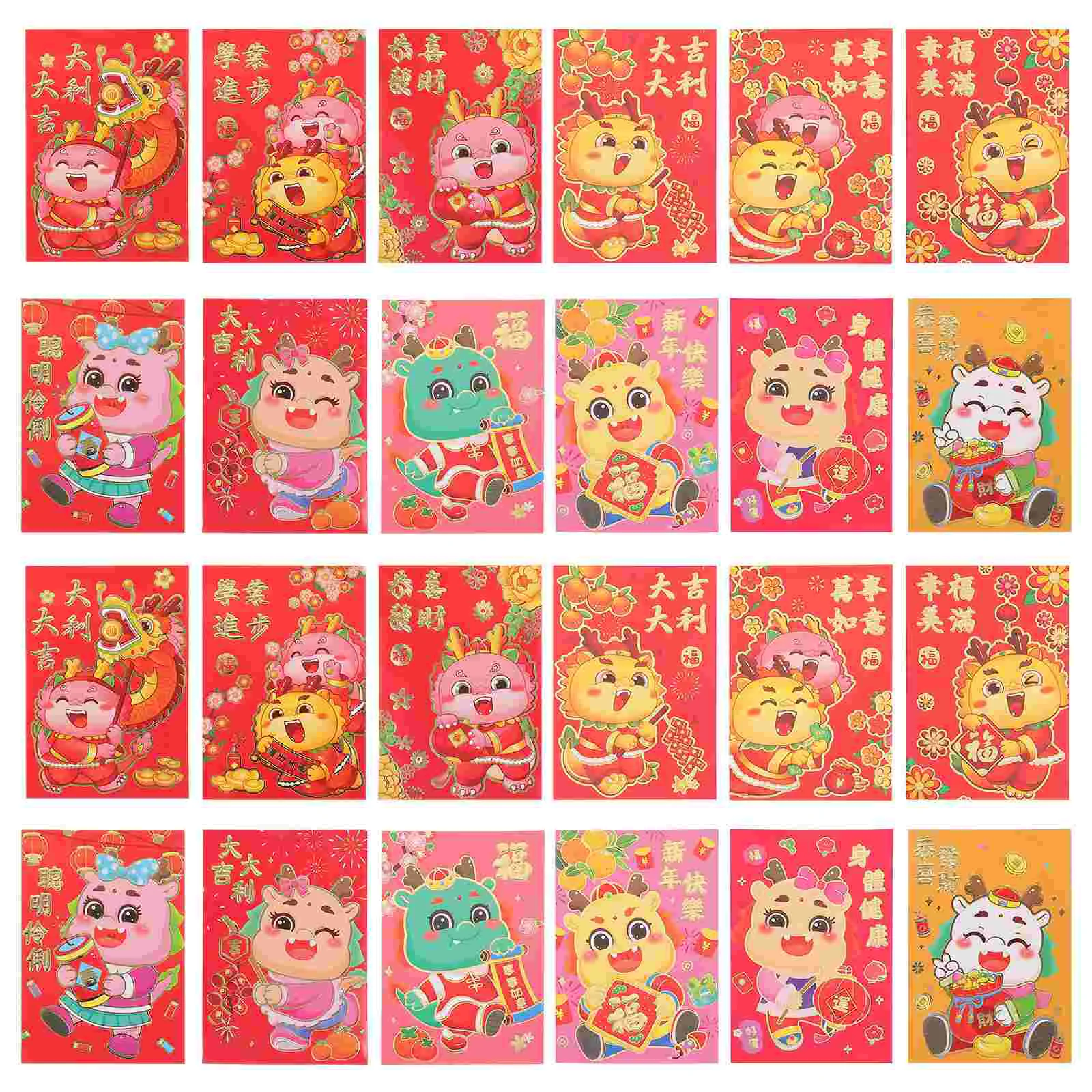 

Spring Festival Money Pouches Lucky Money Bags New Year Party Red Packets Cartoon Packets Chinese Dragon Envelope HongBao