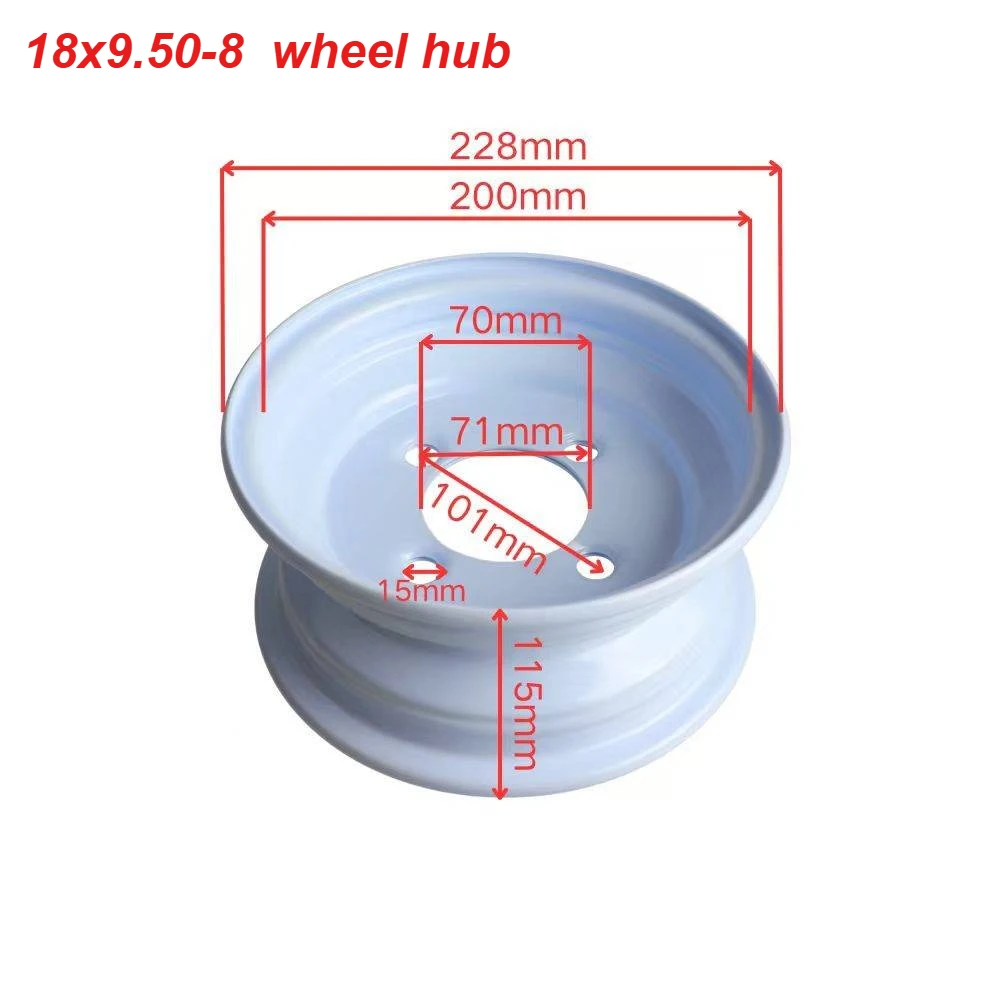 8inch Hub Rims 18x8.50-8 Inch Tubeless Tire For Golf Cart Leisure Sightseeing Wheels Car Accessories