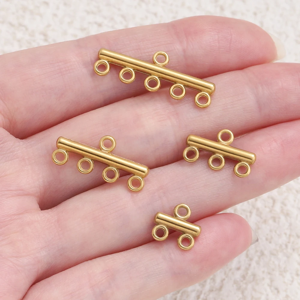 5 개/몫 스테인레스 스틸 4 크기 다중 구멍 펜 던 트 커넥터 DIY 목걸이 팔찌 쥬얼리 액세서리 만들기