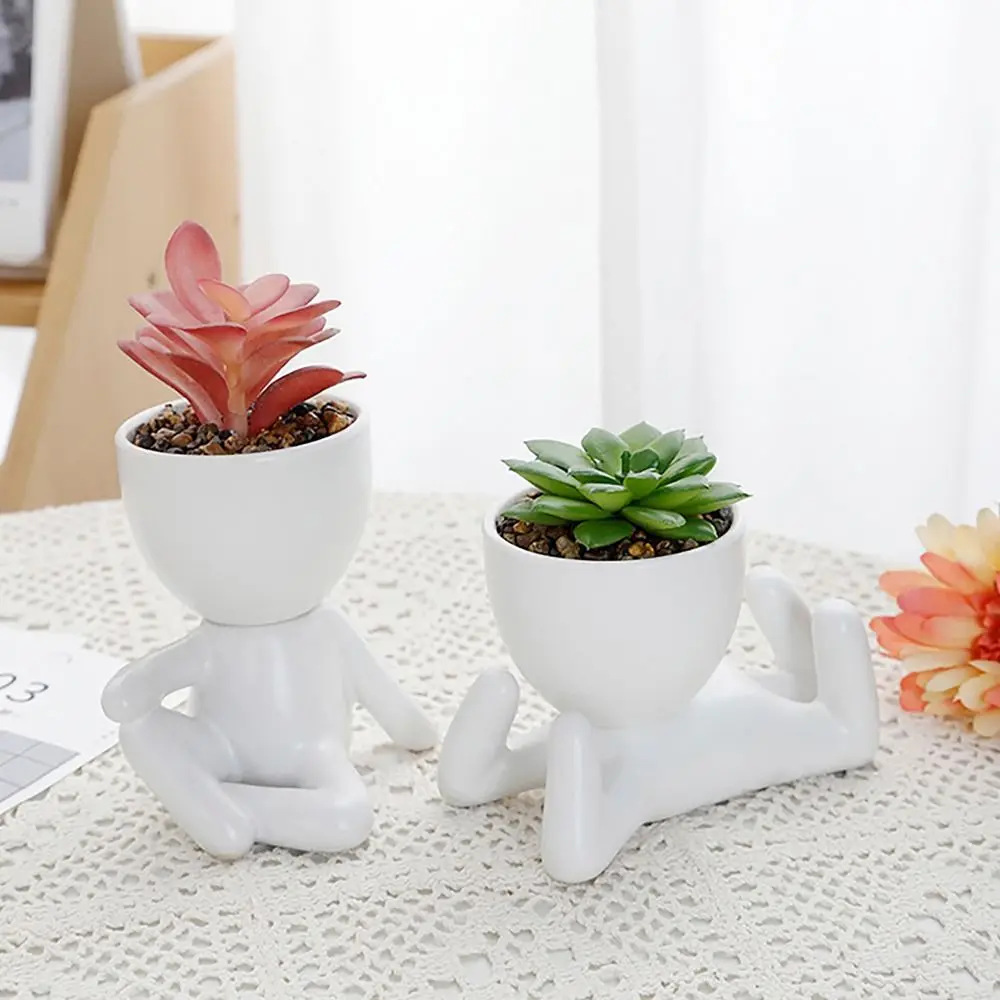 

Creative Ceramic Succulent Plant Pot Drought Resistant Garden Supply Little Man Pot Nordic Style Plant Pots Home