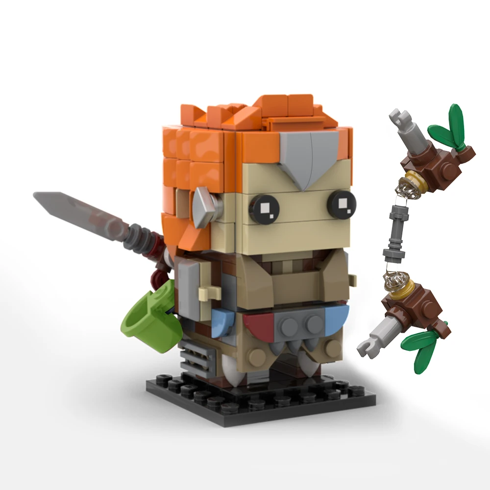 

BZB Female Warrior Hunter Games Genshin Model Bricks games Horizons Zero Dawn ALOY Brickheadz Building Blocks Set Kids BEST Toys