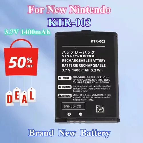 Imagen 2 del producto Batería de KTR-003 1400mAh 3,7 V baterías de litio recargables para nueva consola de juegos Nintendo 3DS N3DS nueva 3DS KTR003