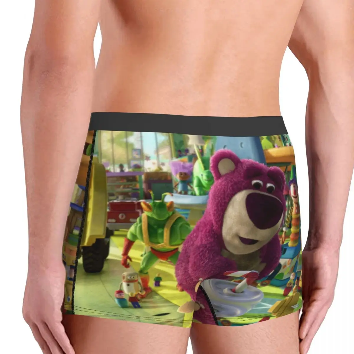 Disney Toy Story Lotso Strawberry Bear Underpants Breathbale Panties Male Underwear Ventilate Shorts Boxer Briefs