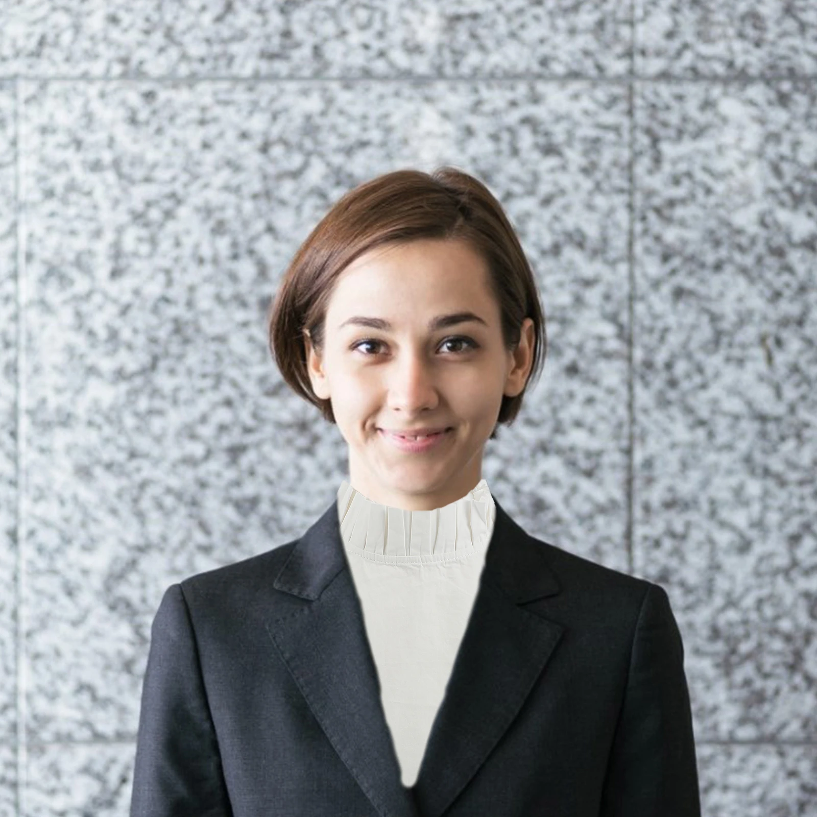 1 قطعة حافة خشبية وهمية طوق للنساء أنيقة انفصال فو طوق تنفس مكتب ارتداء نصف قميص بلوزة الإكسسوارات شعبية