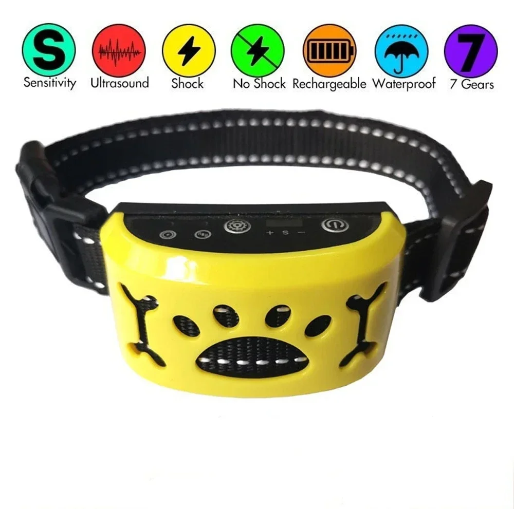 USB Rechargeable Dogs Training Collar Vibration Pet Dog Anti Barking Stop Waterproof Collar Devices for Small Medium Large Dogs