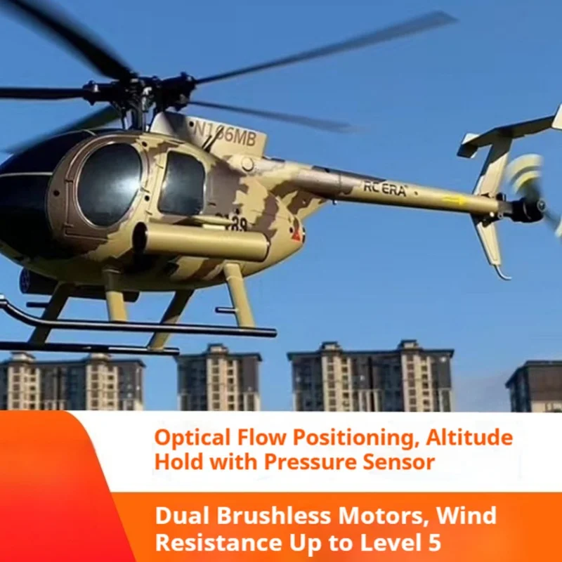RC ERA Remote Control Helicopter C189 MD500 Little Bird Drone Dual Brushless Motor Optical Flow Altitude Hold Wind Resistance