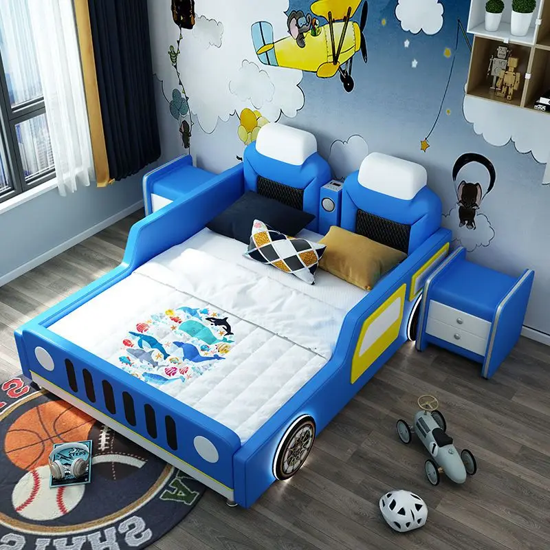 *New Design Wooden Racing Car Bed for Kids Room Furniture Durable Sports Car Shaped Children Bed Frame for Boys
