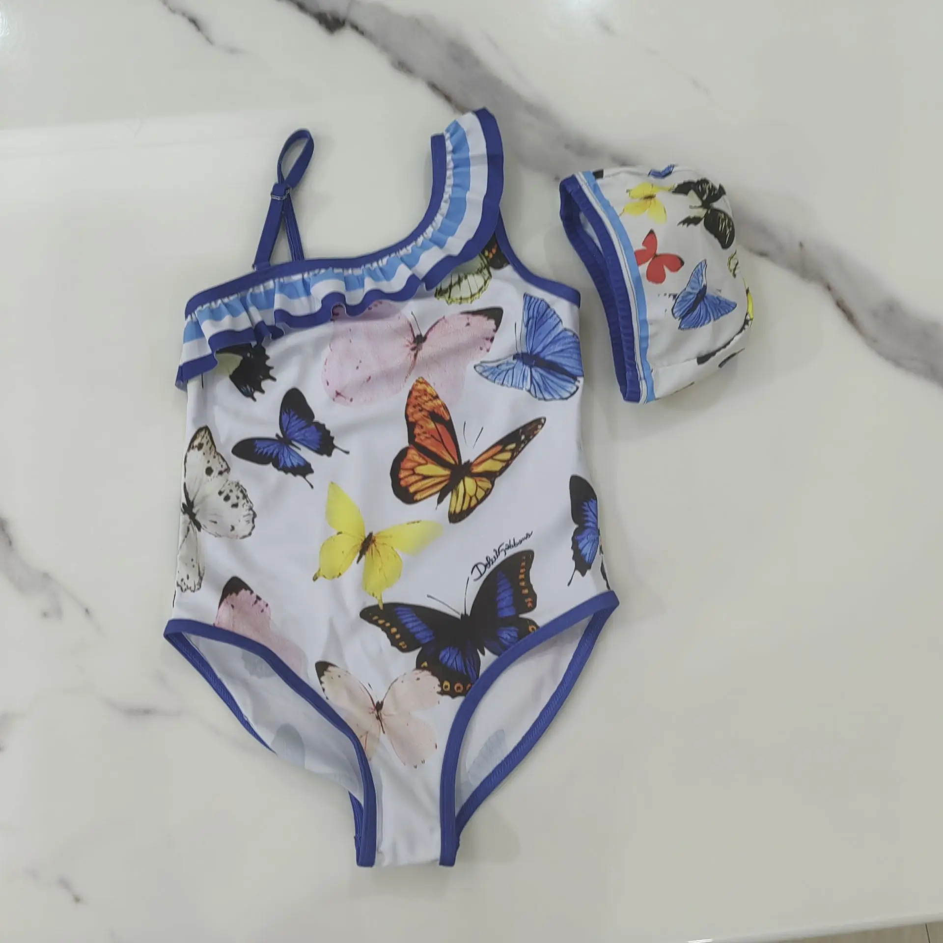 

Купальник для девочек 2025 года, купальник с принтом бабочки, белый купальник, оптовая цена с фабрики, купальник-бикини для девочек