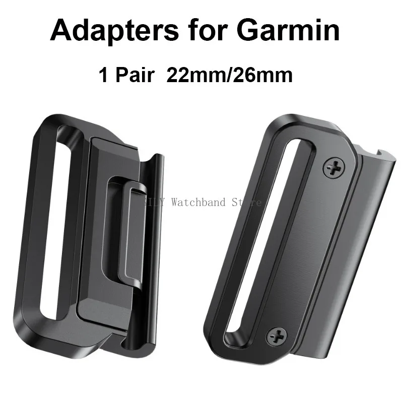 2PCS Watchband Adapters for Garmin Tactix 7Pro Fenix 7X 6X 7 5 6 Pro Watch Connector Easyfit Buckle Connectors 3HR Metal Adapter