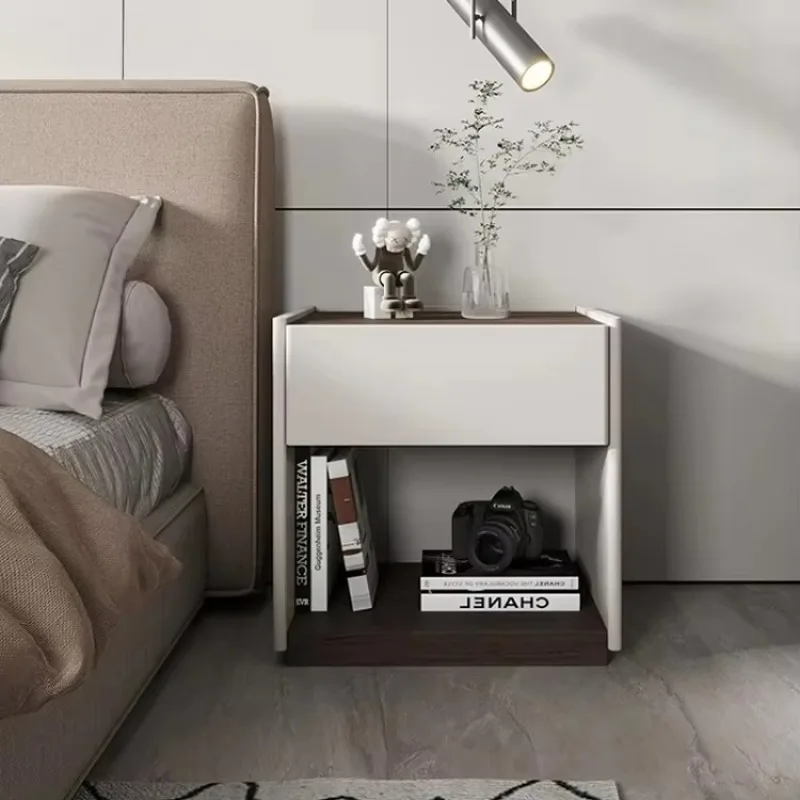 Modern Simple Wooden Nightstand Storage Cabinet for Hotel Bedroom Living Room