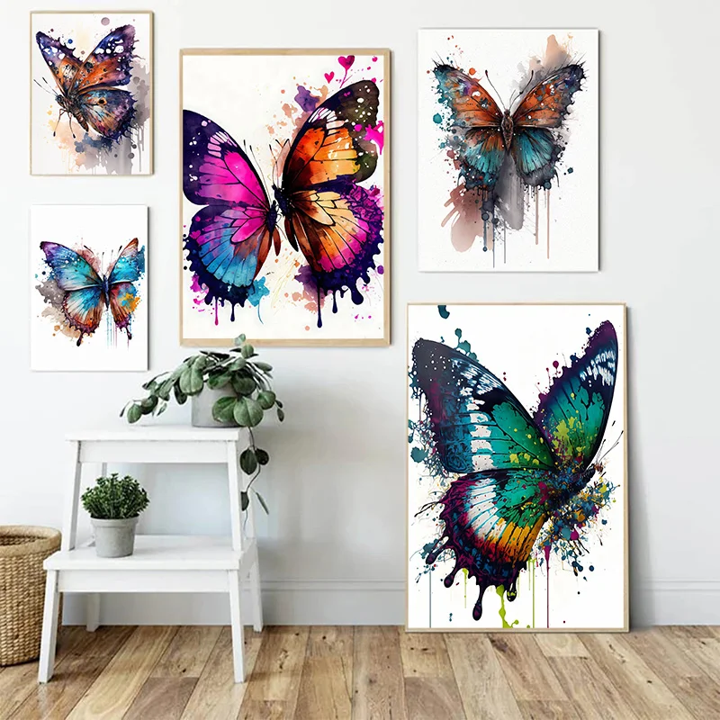 Entomological Educational Butterflies Poster Retro Canvas Poster Prints Vintage Home Room Bar Cafe Aesthetic Art Wall Decor