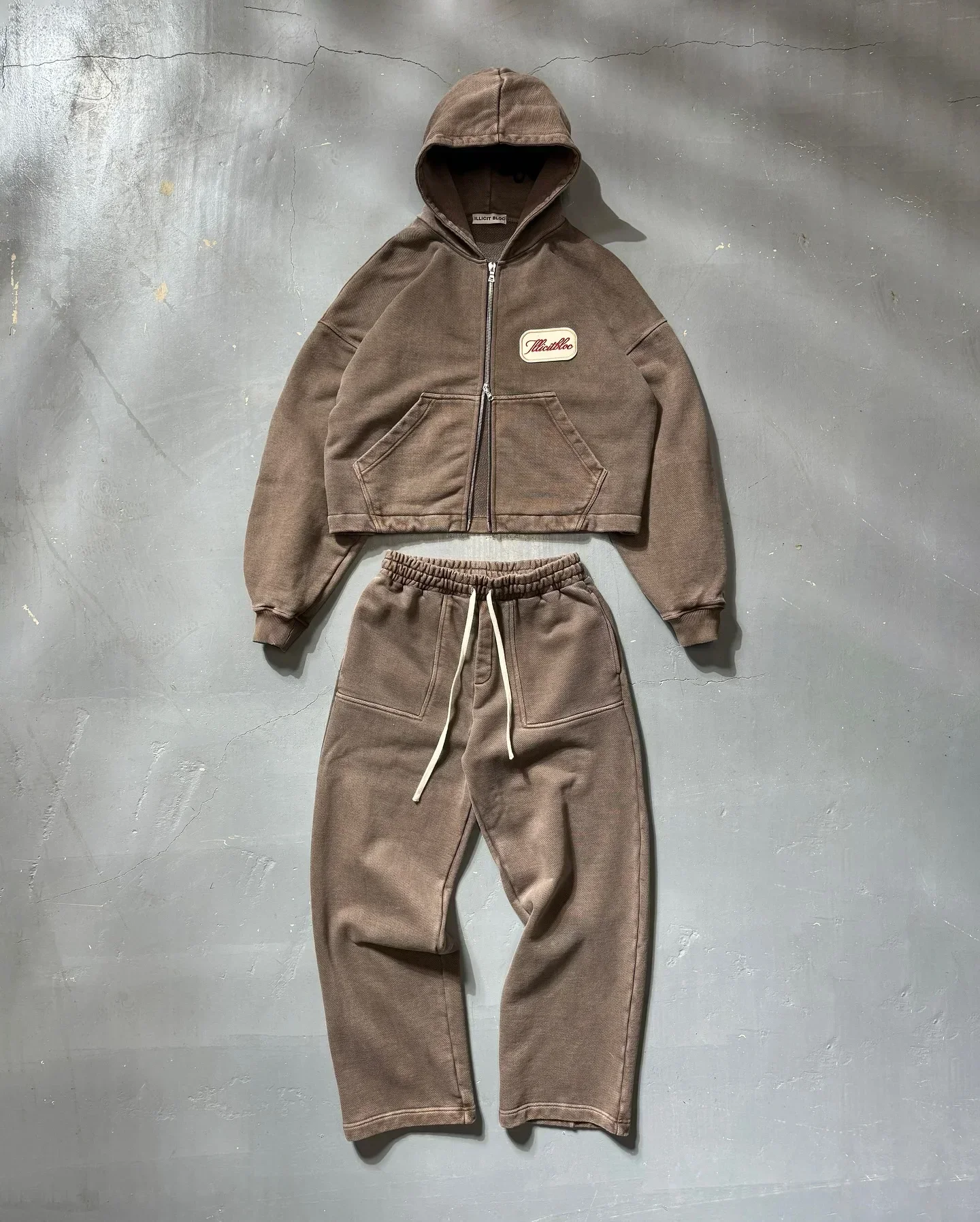 

American street solid color casual wear cotton comfortable sportswear oversized sweatshirt men two-piece Harajuku jogging pants