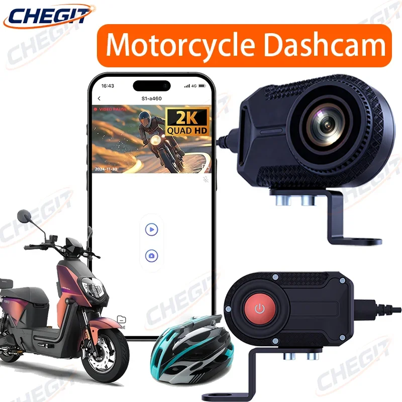 

Водонепроницаемый видеорегистратор IP66 для мотоцикла 2KHD с 170 ° Широкоугольный объектив с циклической записью Wi-Fi, поддержка G-сенсора ночного видения 32/64 ГБ