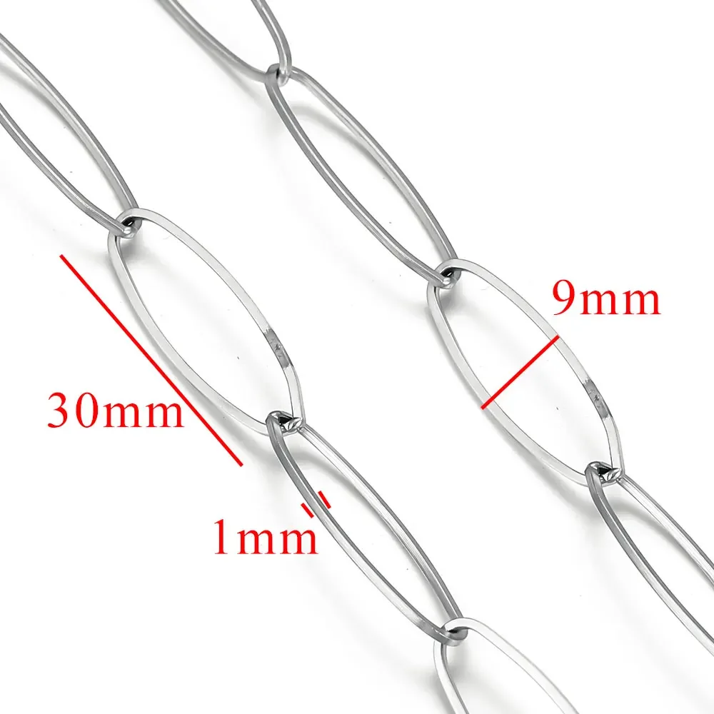 1m Stainless Steel DIY Chains, Jewelry Making Materials