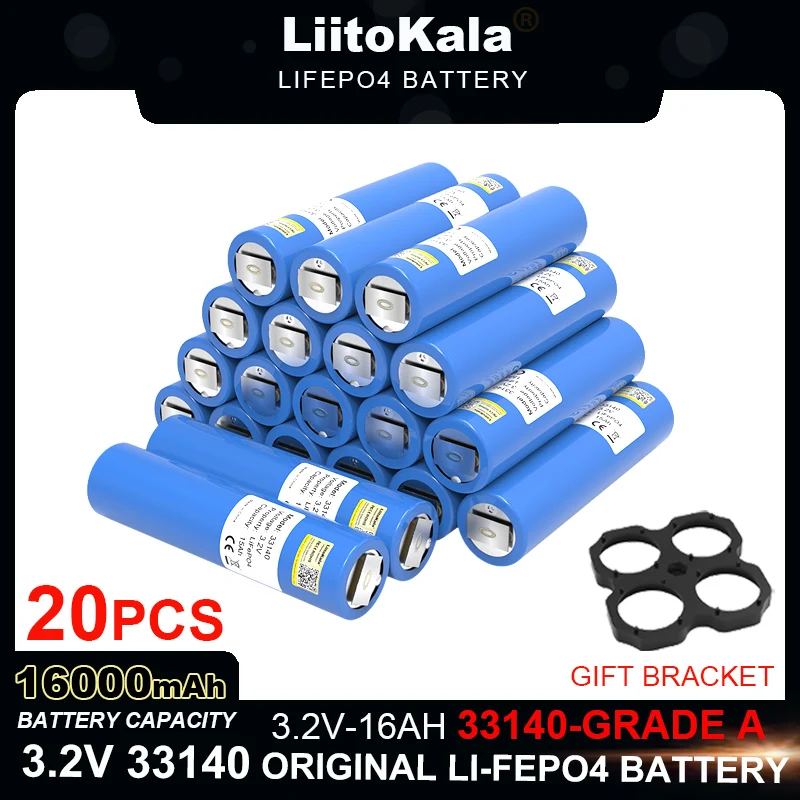20 قطعة LiitoKala 3.2 فولت 33140 16Ah lifepo4 بطارية ليثيوم فوسفات الحديد ل 4s 12 فولت 24 فولت RV E-سكوتر أدوات كهربائية العاكس + النيكل