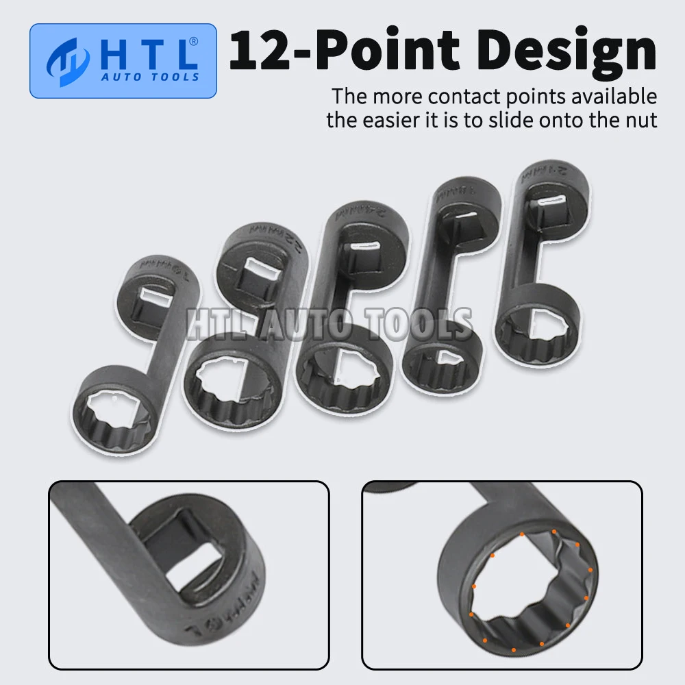 

18-24mm 12 Point Strut Socket Set 1/2 Inch Drive Chrome Vanadium Steel Suspension Strut Nut Socket Auto Repair Tool 5Pcs