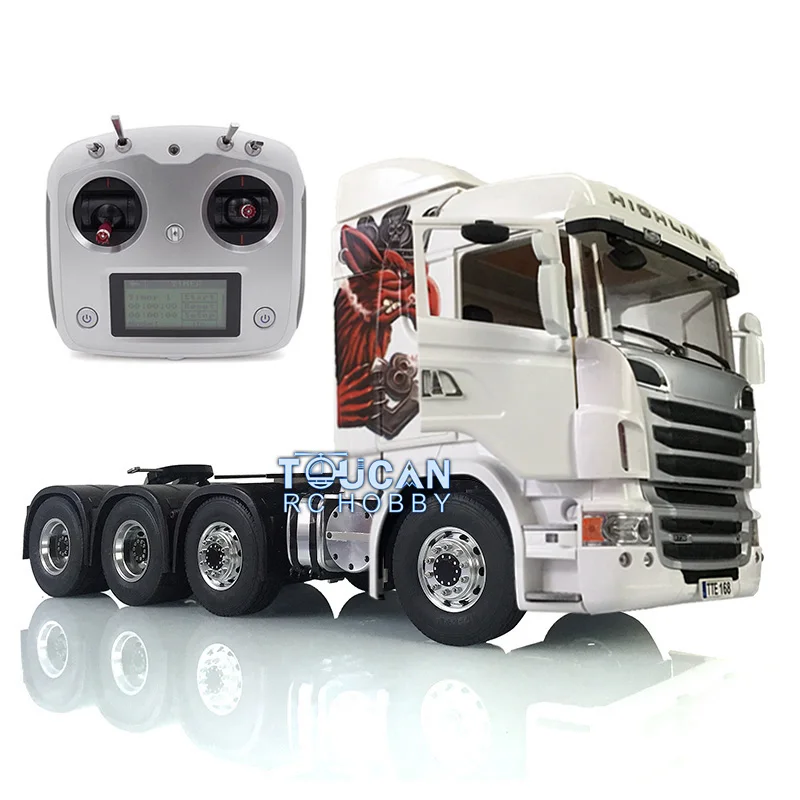 LESU 8*8 1/14 Scale RC Tractor Truck Car Model Painted Metal Chassis Smoking 802B Servo Motor Controller Kit Toy THZH0945