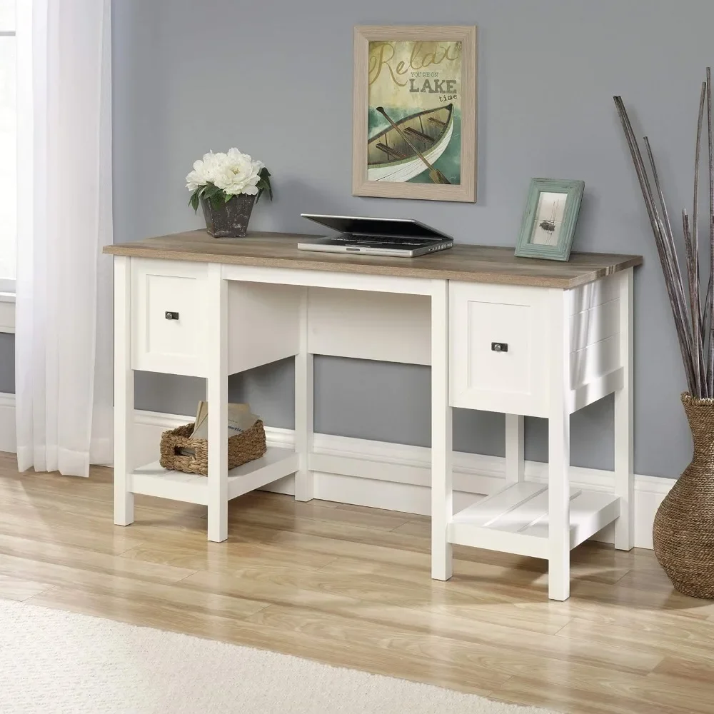 Sauder Cottage Road Desk,Computer desk,Soft White finish,for versatile placement anywhere in your home,19.45