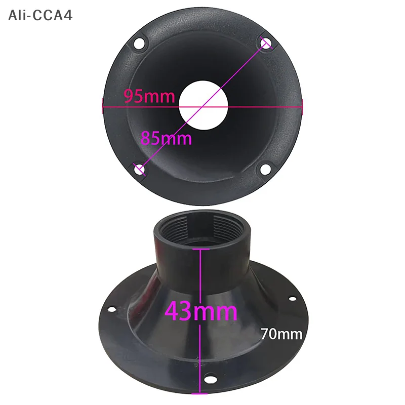 

(CCA4) 1Pc DIY Replacement 4inch 95mm Case Small Size Horn Tweeter Plastic Threaded Mouth Speaker Repair Accessories
