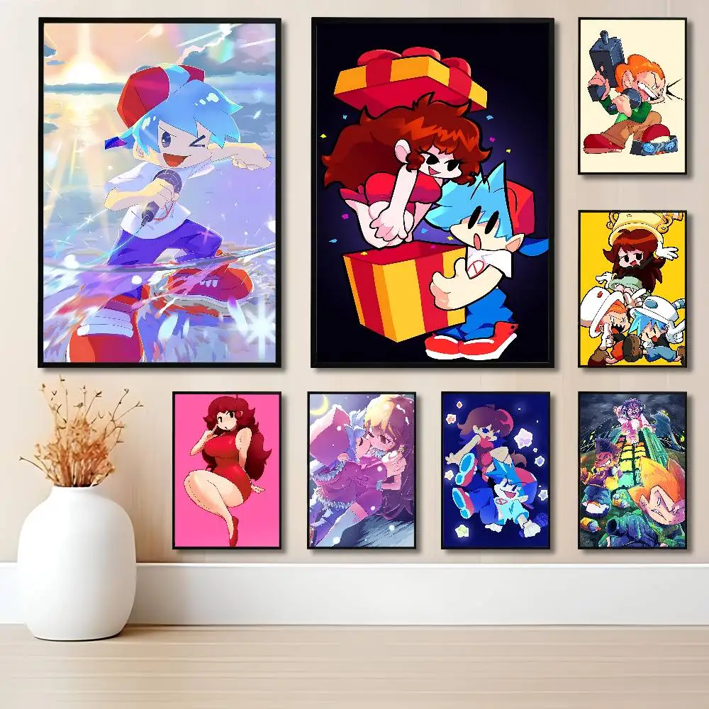 F-Friday Night F-Funkin Anime Wall Art Canvas Painting Poster For Living Room Home Decor Decoration Picture
