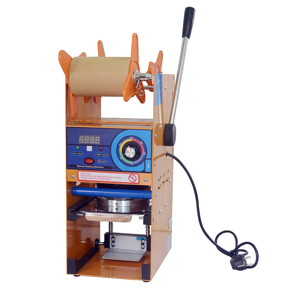 Semi-Automatic Electric Cup Film Sealing Machine 90/95mm Caliber Soy Milk/Fruit Tea/Mung Bean Tall Cup Sealer Cartons Easy