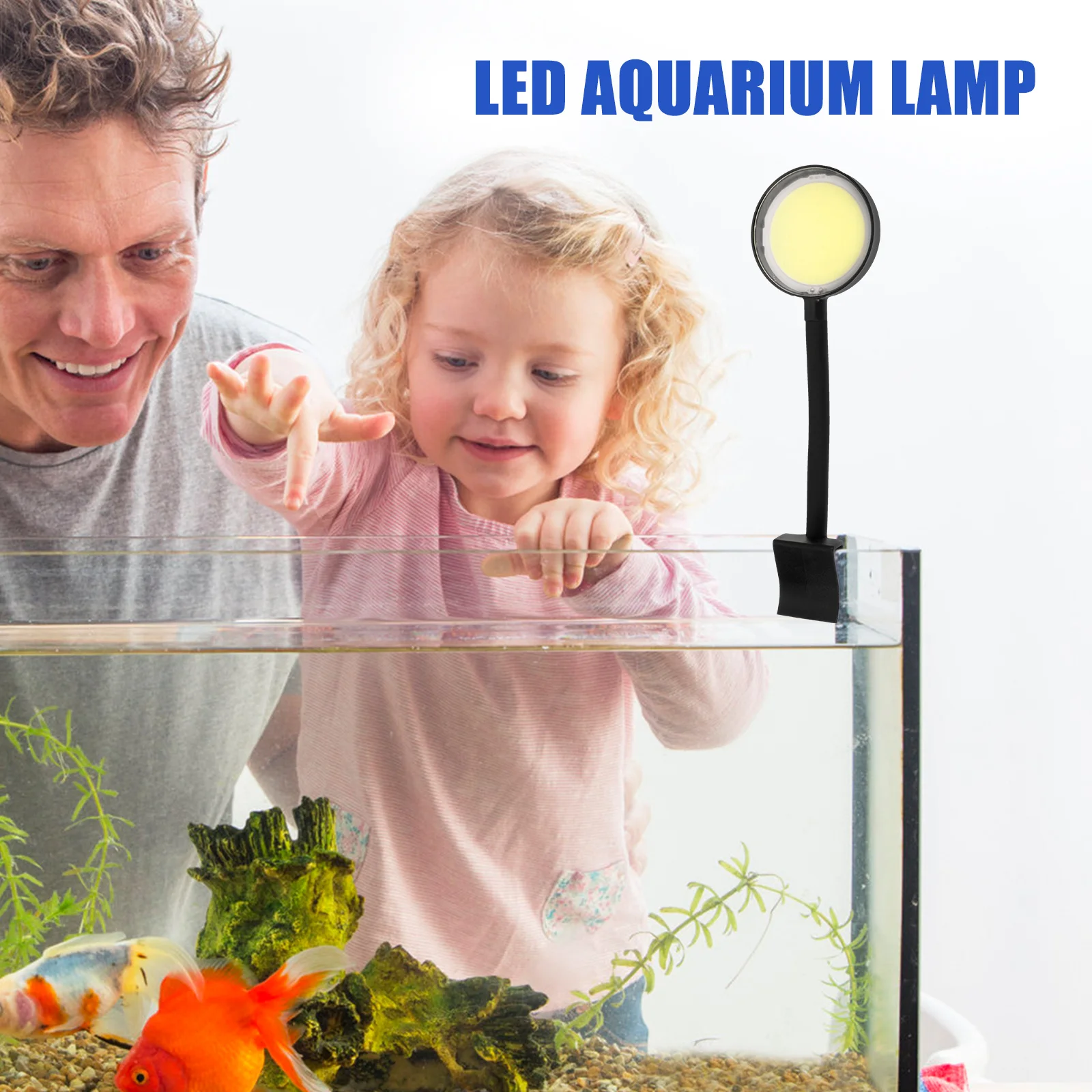 

Adjustable Mini LED Aquarium Light for Fish Tank Sleek Color Design Easy to Install and Remove Household Aquarium Accessory