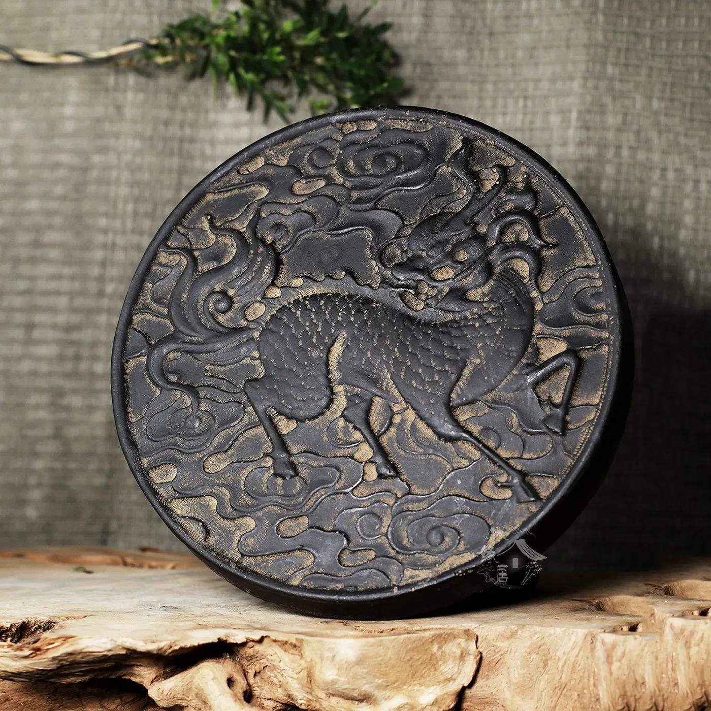 Chinese retro old creative unicorn pattern dry tea tray tea table entrance decoration ornaments - Kirin Plate