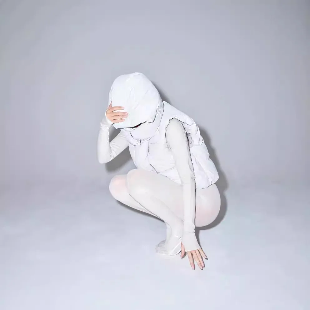 2025 Fashion KHY kylie's same Hooded Vest Vest Cotton Clothes Slim Zipper Standing Collar Tops Woman