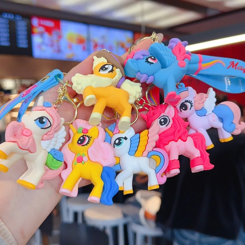 My Little Pony Action Figure Rainbow Dash Twilight Sparkle Fluttershy Pinkie Pie Toy Key Chain Bag Pendant Decoration Gifts
