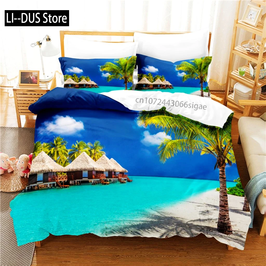 Hawaiian Coast Bedding Set Duvet Cover Set 3d Bedding Digital Printing Queen Size Bedding Set Fashion Design
