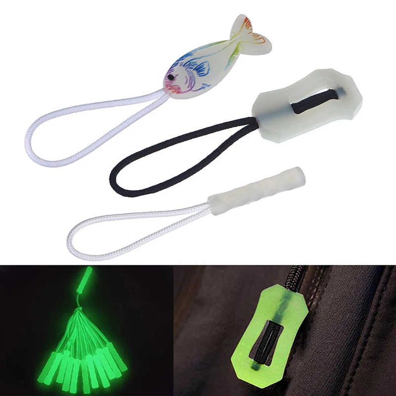 

Luminous Travel Bag Zipper, Outdoor Tent Anchor Rope, 2/5/10Pcs Backpack Pull Ring, Anti-loss Replacement Rope Buckle Pendant