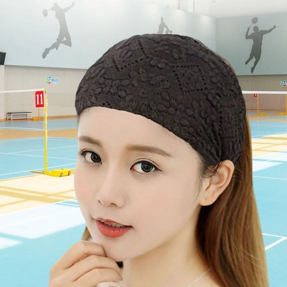 Портативная Кружевная повязка на голову, широкая боковая повязка на голову с цветочным узором, Сетчатые эластичные повязки для волос для девочек