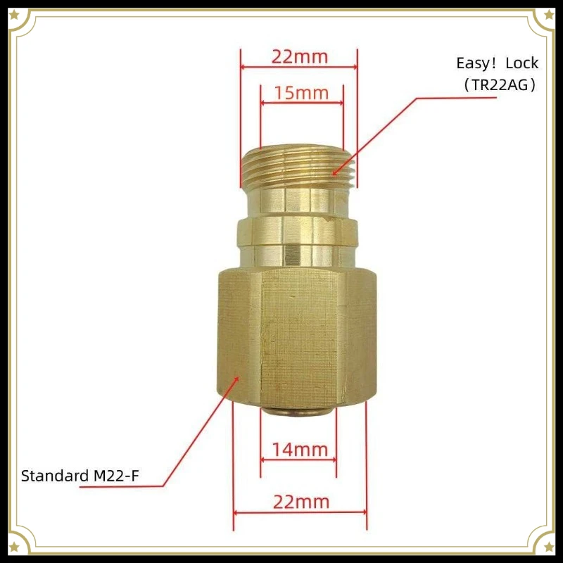 TR22 Four-way Thread Adapter EASY!Lock Connector Compatible with HD Pressure Washer