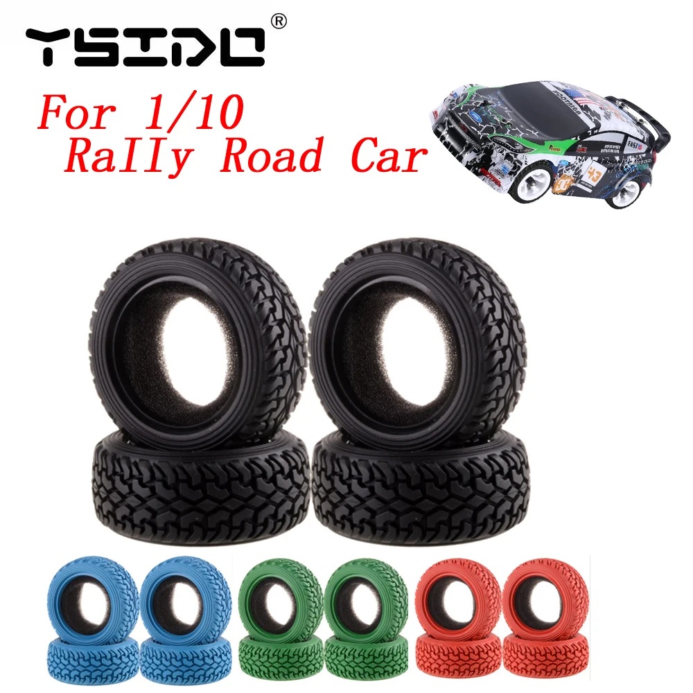 75mm 4Pcs RC 1/10 Rally Tires for 1:10 RC Car On Road Racing Rally HSP HPI Redcat Tamiya Kyosho SAKURA