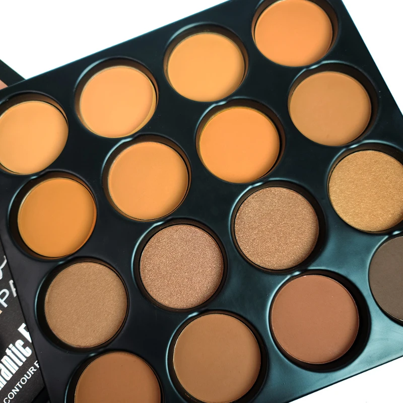 Tavolozza di polvere a 16 colori, tavolozza di evidenziatori e contorni, impostazione opaca a copertura totale e controllo dell'olio Trucco viso naturale a lunga durata