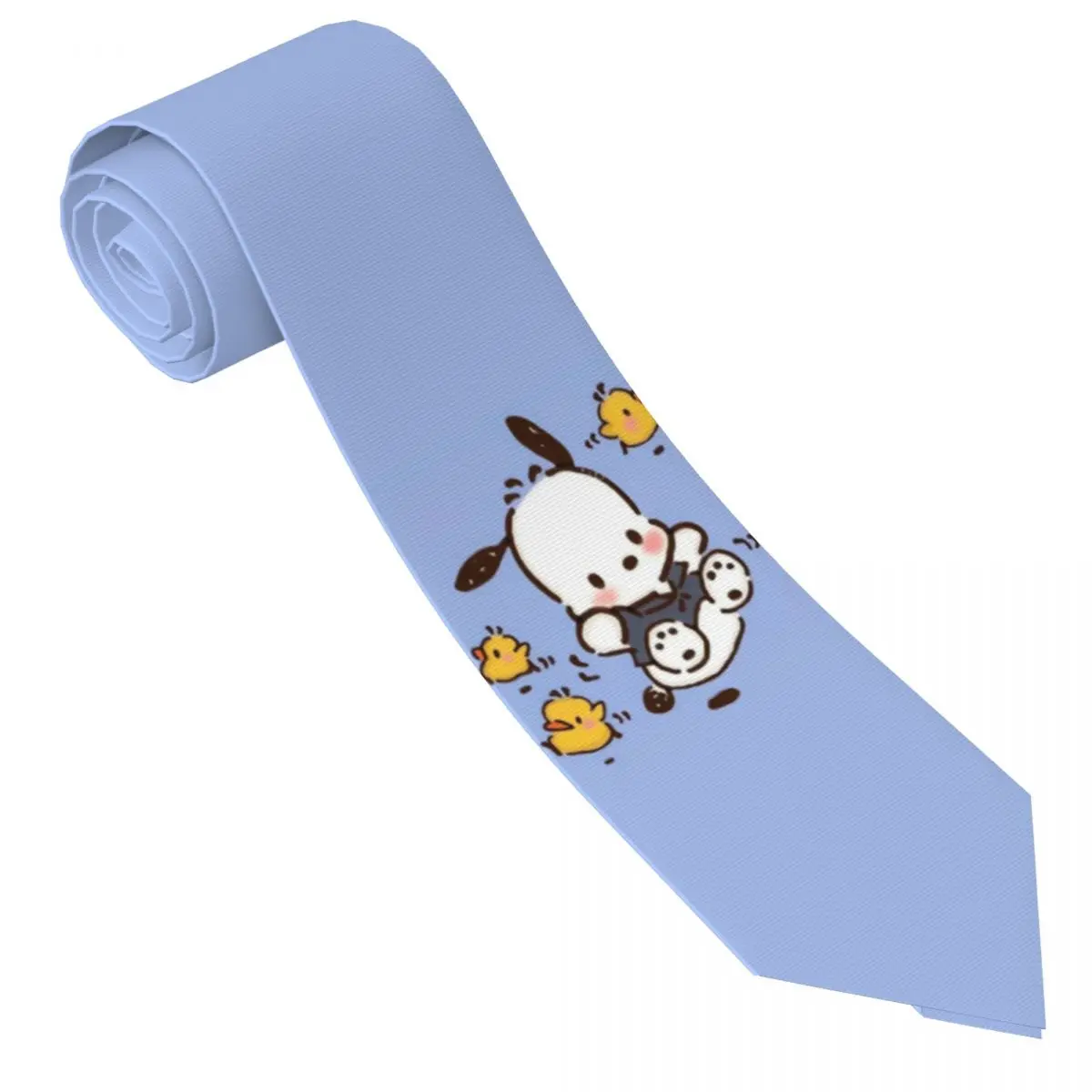 Custom Mens Kawaii Pochacco Dog Necktie Fashion Tie For Business