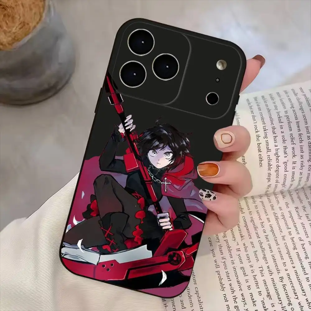 

Ruby Rose Phone Case For iPhone 17,16,15,14,13,12,11 Plus,Pro Max, Black Silicone Cover