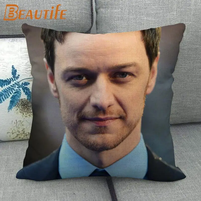 Nuovo arrivo James McAvoy federa camera da letto copertura decorativa per la casa 45x45cm federe con cerniera quadrata tessuto di lino di cotone non