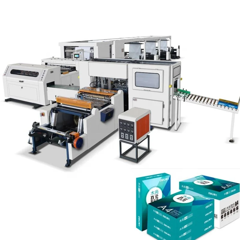 China Paper Product Making Production Line Equipment A4 Size Paper Cutter Heavy Duty Ream Cutting Packing Machine Manufacturer