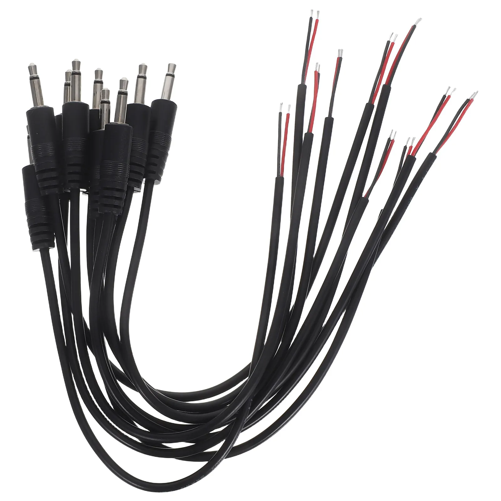 10Pcs 3.5mm Male Plug to Bare Wire Open End Audio Cable Connector Suitable for Headphones Microphone Speaker Repair