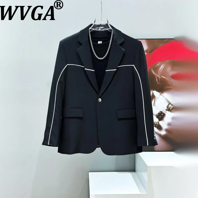 

WVGA весна осень новый мужской корейский стиль модный пиджак с отложным воротником нишевый повседневный прямой костюм брюки комплект из двух предметов Ins W15641